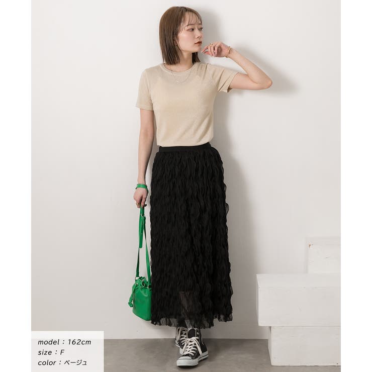 クルーネック ラメニットトップス | ad thie | 詳細画像11 
