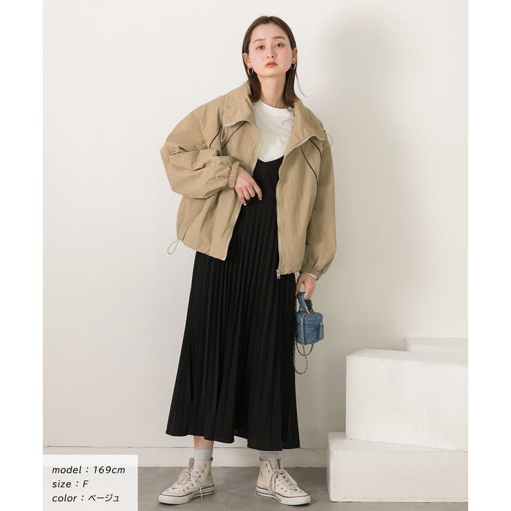 配色パイピングライトブルゾン | ad thie | 詳細画像10 