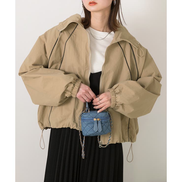 配色パイピングライトブルゾン | ad thie | 詳細画像11 