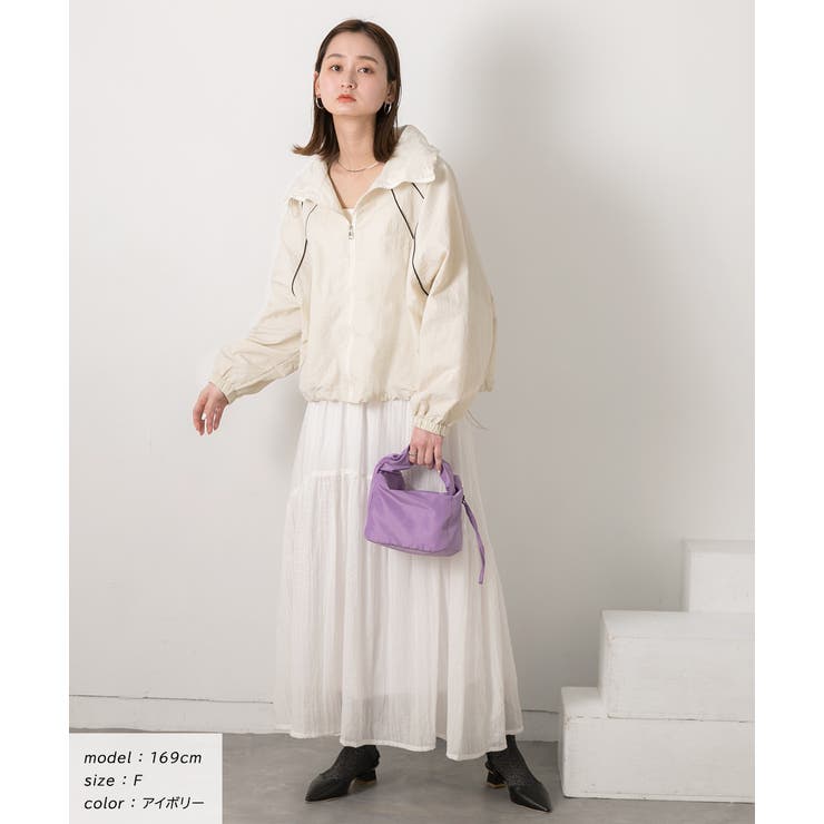 配色パイピングライトブルゾン | ad thie | 詳細画像2 