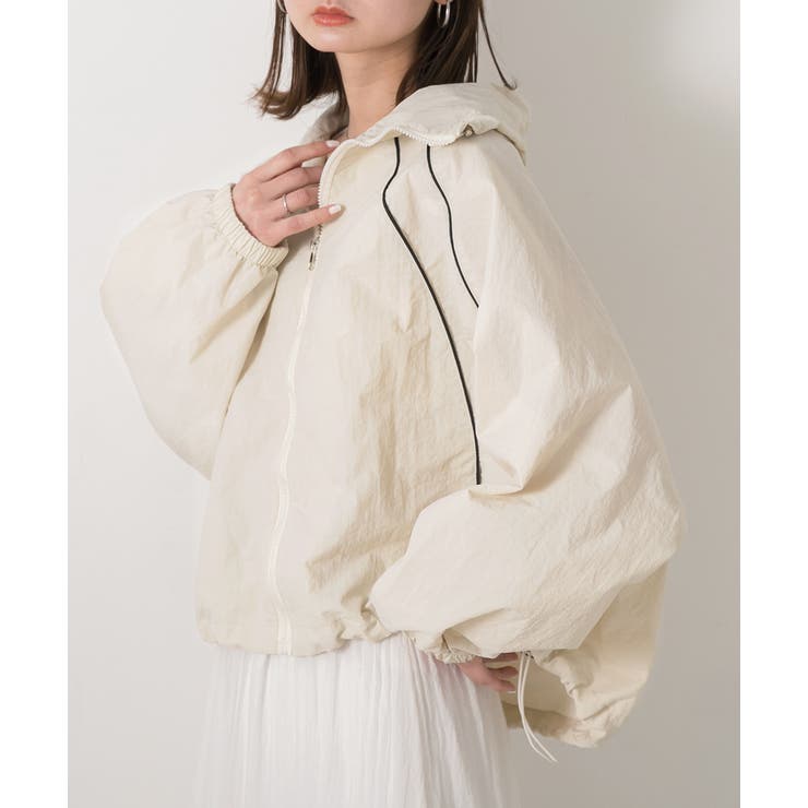 配色パイピングライトブルゾン | ad thie | 詳細画像5 