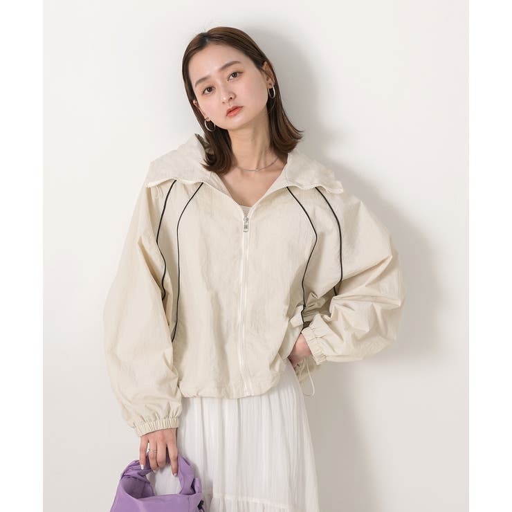 配色パイピングライトブルゾン | ad thie | 詳細画像6 