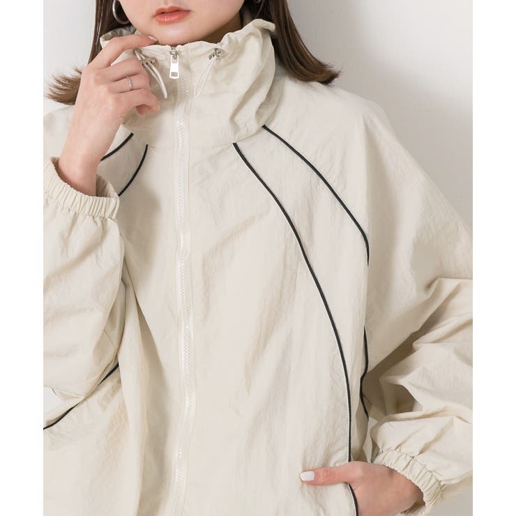 配色パイピングライトブルゾン | ad thie | 詳細画像7 