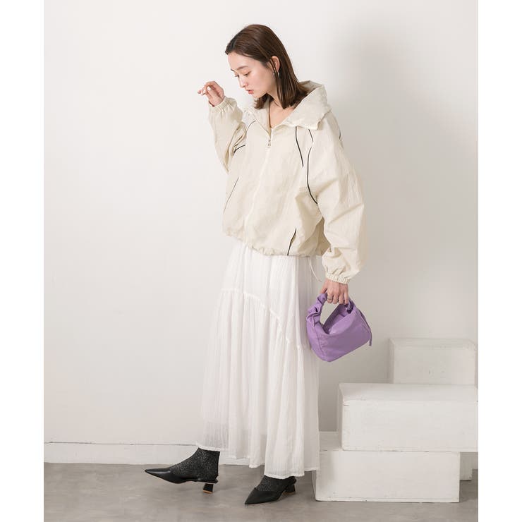 配色パイピングライトブルゾン | ad thie | 詳細画像8 