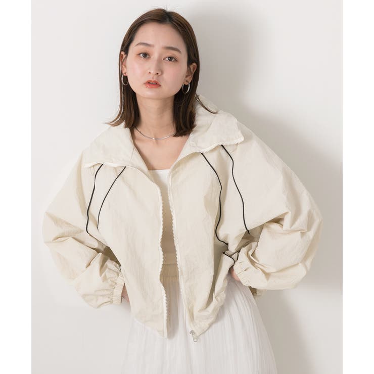 配色パイピングライトブルゾン | ad thie | 詳細画像9 