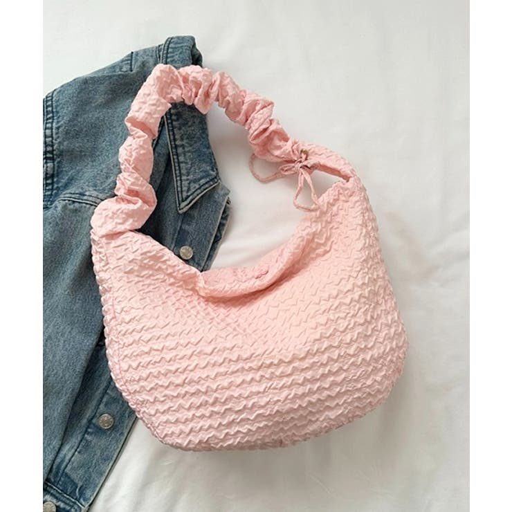 ピンク | シャーリングストラップエンボスバッグ | ad thie