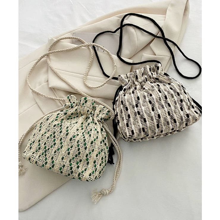 ★送料・関税込★AMI★ロゴ ドローストリング バケットバッグ★ ロエベ ドローストリング バケットバッグ ラフィア×レザー