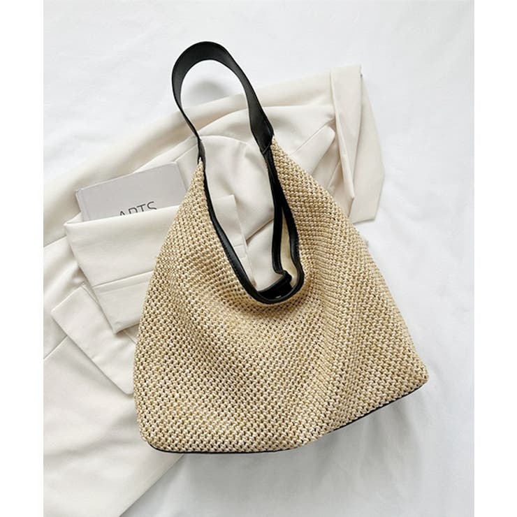 ブラック | ストロー風メッシュショルダーバッグ | ad thie