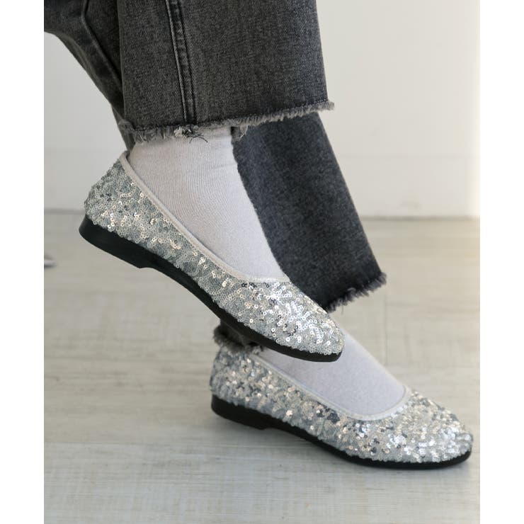 完売品 FRAY I.D. スクエアトゥ バレエシューズ スパンコール 38 完売品 FRAY I.D. スクエアトゥ バレエシューズ スパンコール 38