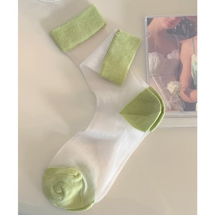 カラバリ豊富 配色シアーソックス | ad thie | 詳細画像10 