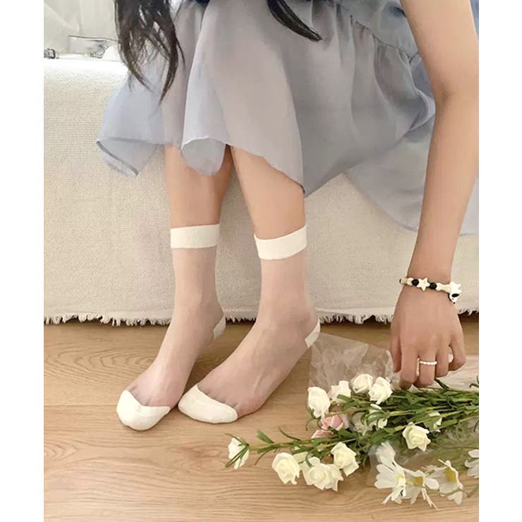 カラバリ豊富 配色シアーソックス | ad thie | 詳細画像17 