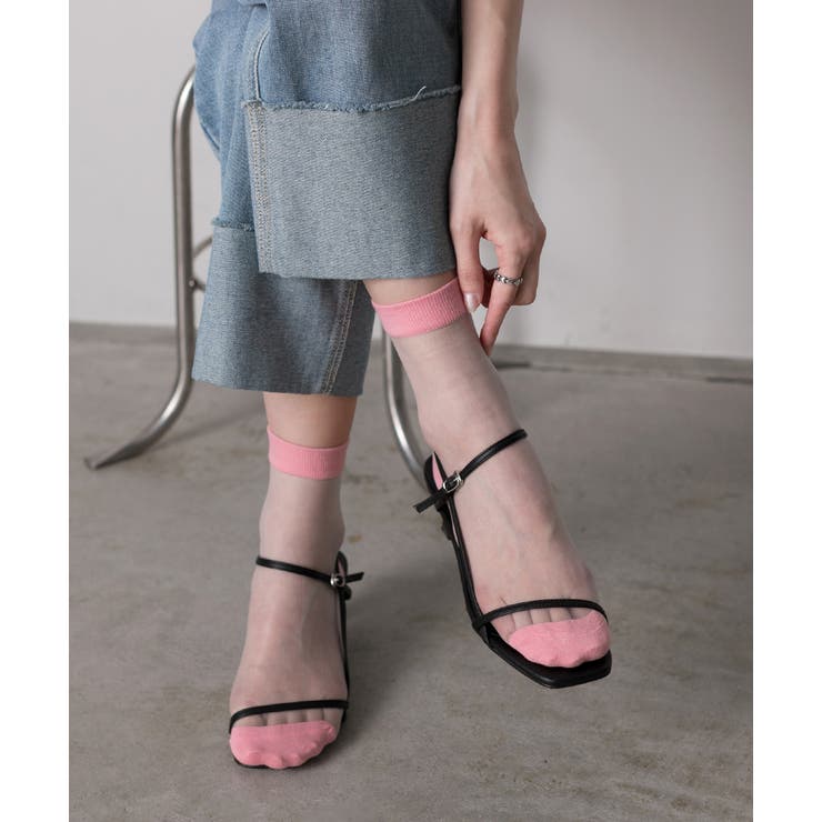 カラバリ豊富 配色シアーソックス | ad thie | 詳細画像25 