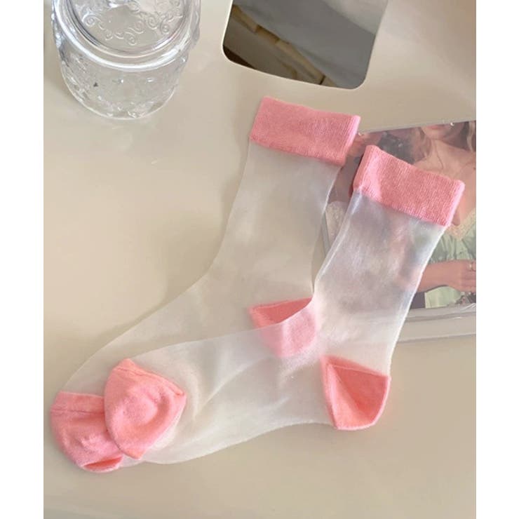 カラバリ豊富 配色シアーソックス | ad thie | 詳細画像26 