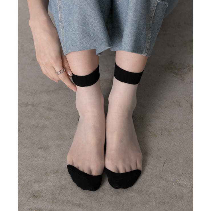 カラバリ豊富 配色シアーソックス | ad thie | 詳細画像27 