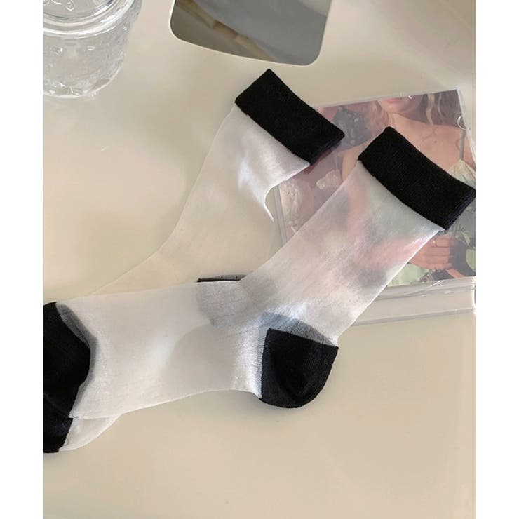 カラバリ豊富 配色シアーソックス | ad thie | 詳細画像29 