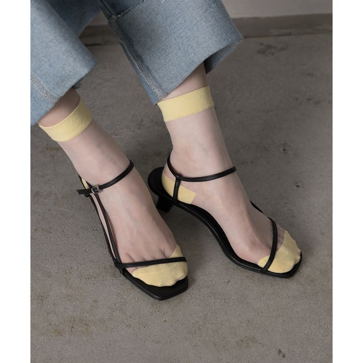 カラバリ豊富 配色シアーソックス | ad thie | 詳細画像3 