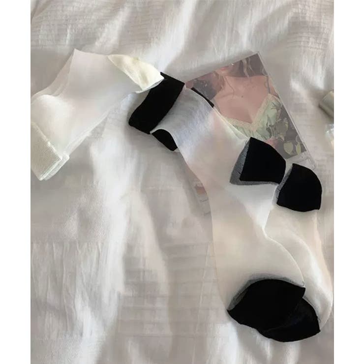 カラバリ豊富 配色シアーソックス | ad thie | 詳細画像31 