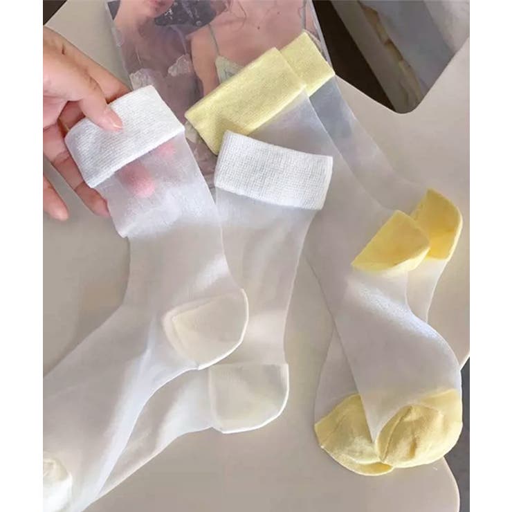 カラバリ豊富 配色シアーソックス | ad thie | 詳細画像32 