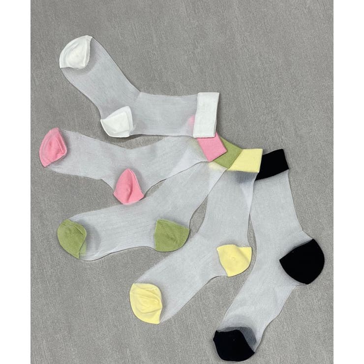 カラバリ豊富 配色シアーソックス | ad thie | 詳細画像34 