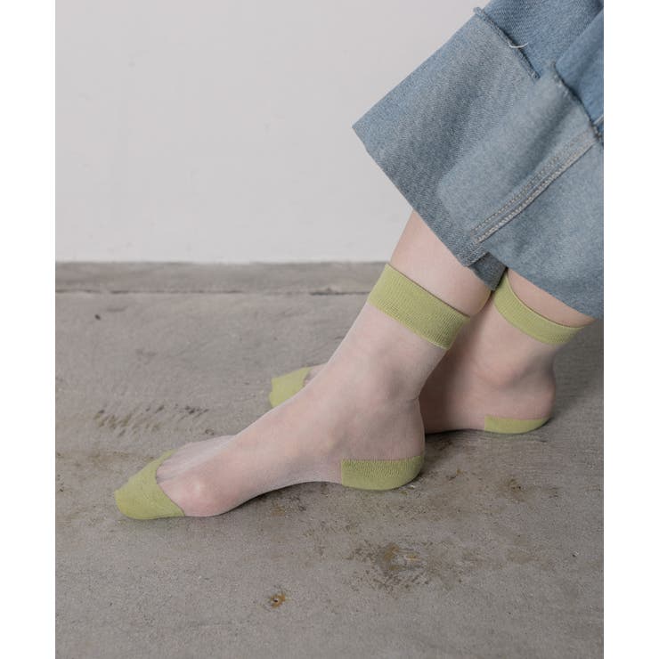 カラバリ豊富 配色シアーソックス | ad thie | 詳細画像7 