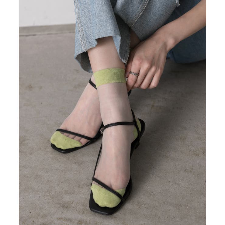 カラバリ豊富 配色シアーソックス | ad thie | 詳細画像8 