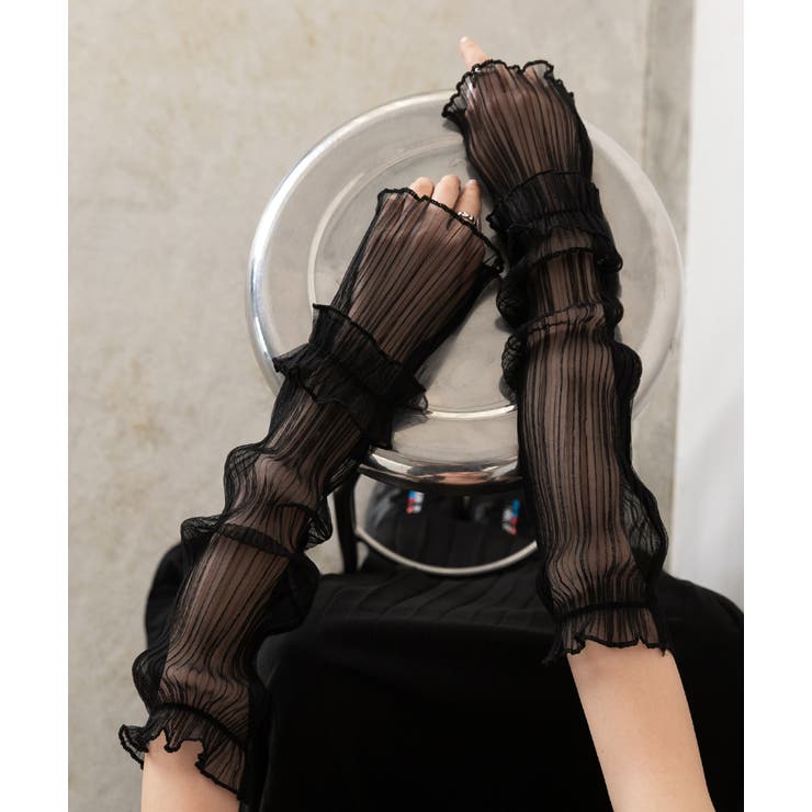 フリルシアー アームカバー[品番：ADEW0004436]｜ad thie（アドティエ