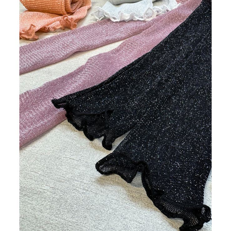 サムホール ラメシアーアームカバー | ad thie | 詳細画像19 