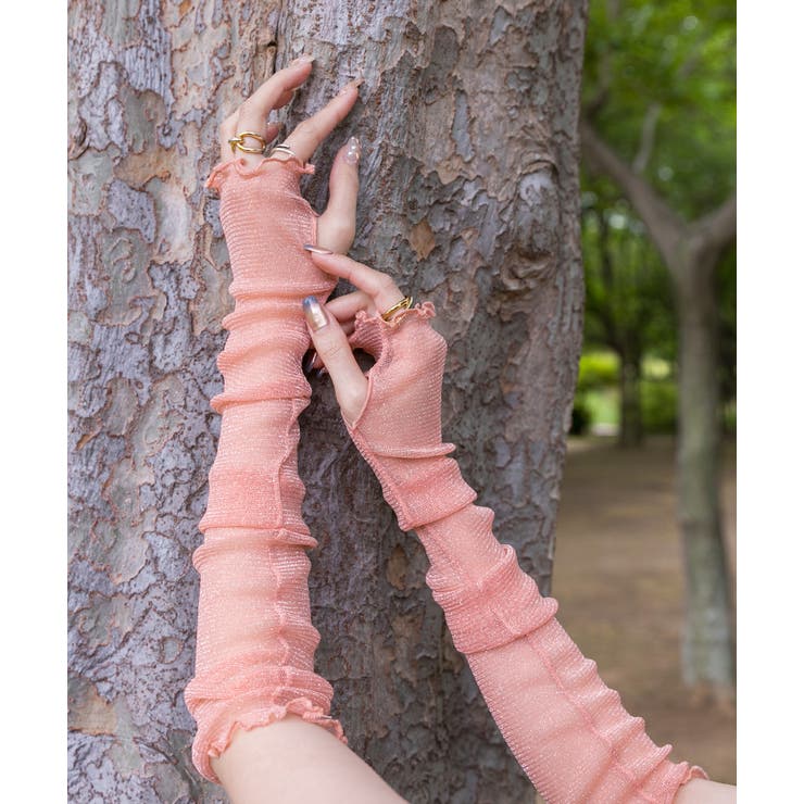 サムホール ラメシアーアームカバー[品番：ADEW0004441]｜ad thie