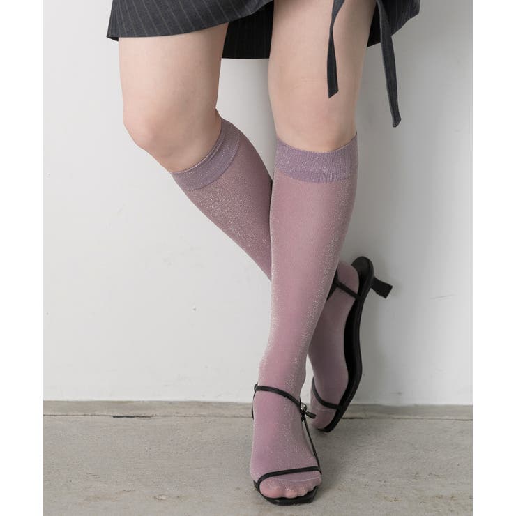 カラバリ豊富 ラメハイソックス | ad thie | 詳細画像3 