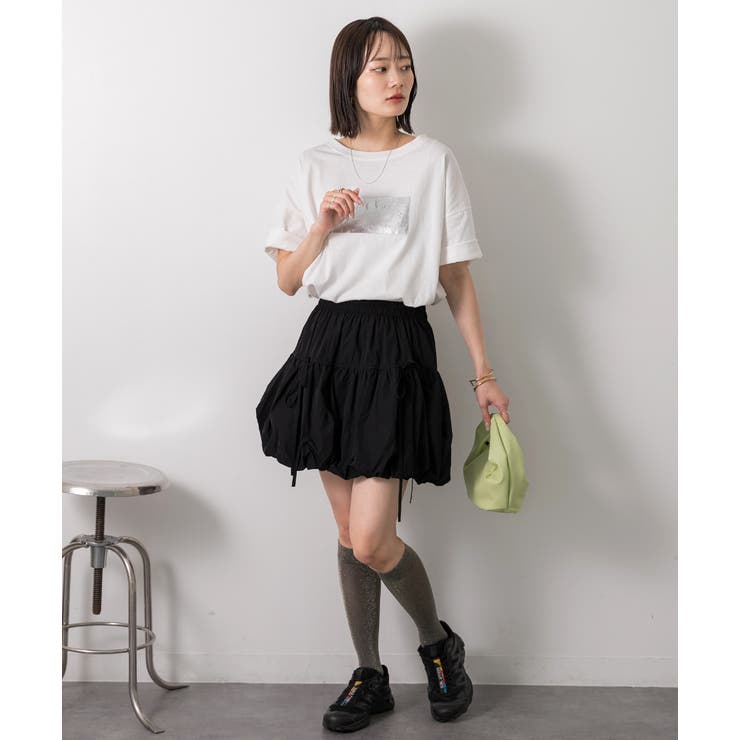 リボン付き バルーンミニスカート | ad thie | 詳細画像14 