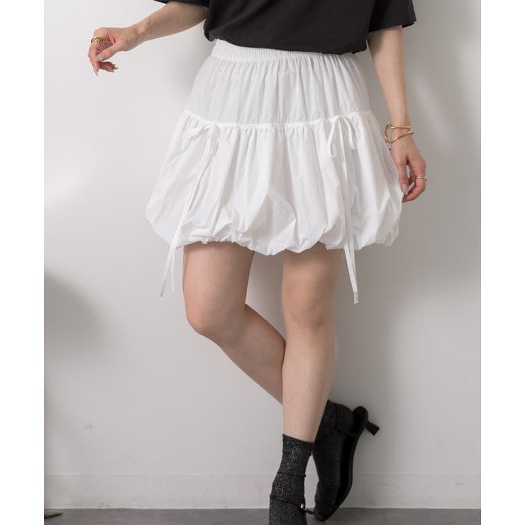 リボン付き バルーンミニスカート | ad thie | 詳細画像28 