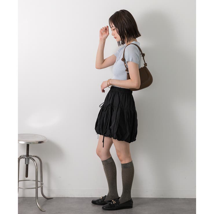 リボン付き バルーンミニスカート | ad thie | 詳細画像7 