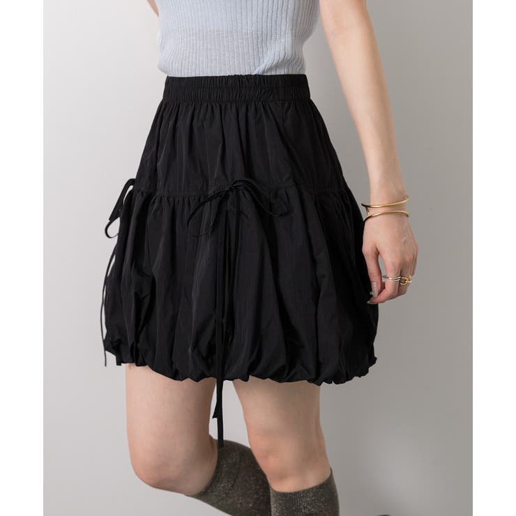 リボン付き バルーンミニスカート | ad thie | 詳細画像9 
