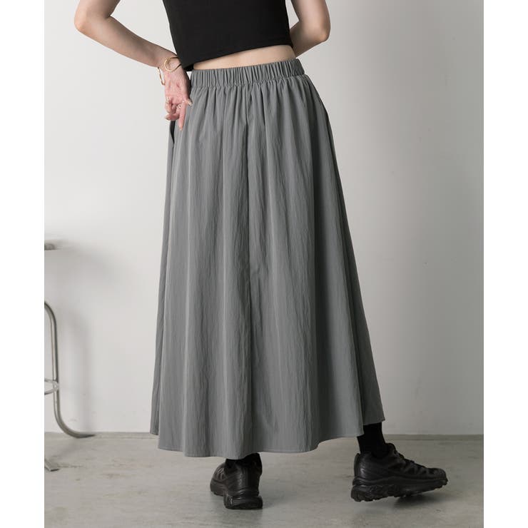 リボンデザイン ワッシャーフレアスカート | ad thie | 詳細画像12 