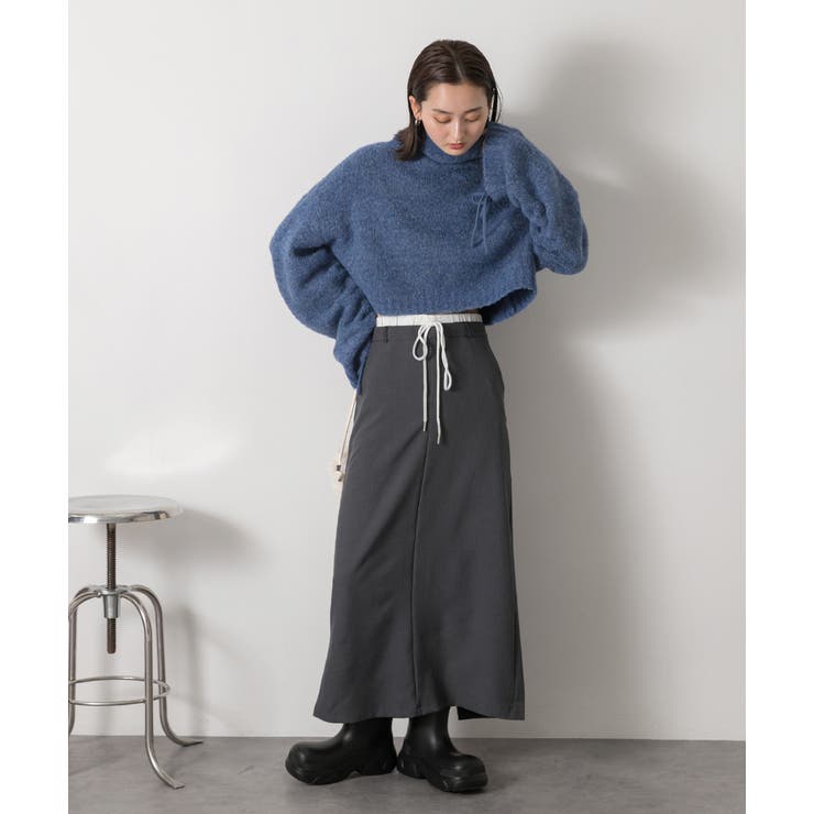 ダブルウエスト Iラインスカート | ad thie | 詳細画像11 