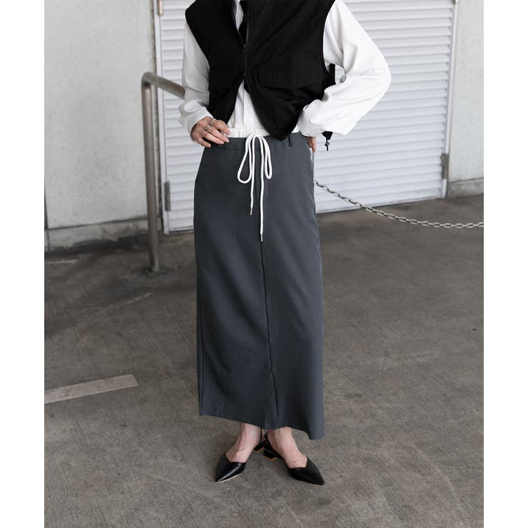 ダブルウエスト Iラインスカート | ad thie | 詳細画像13 