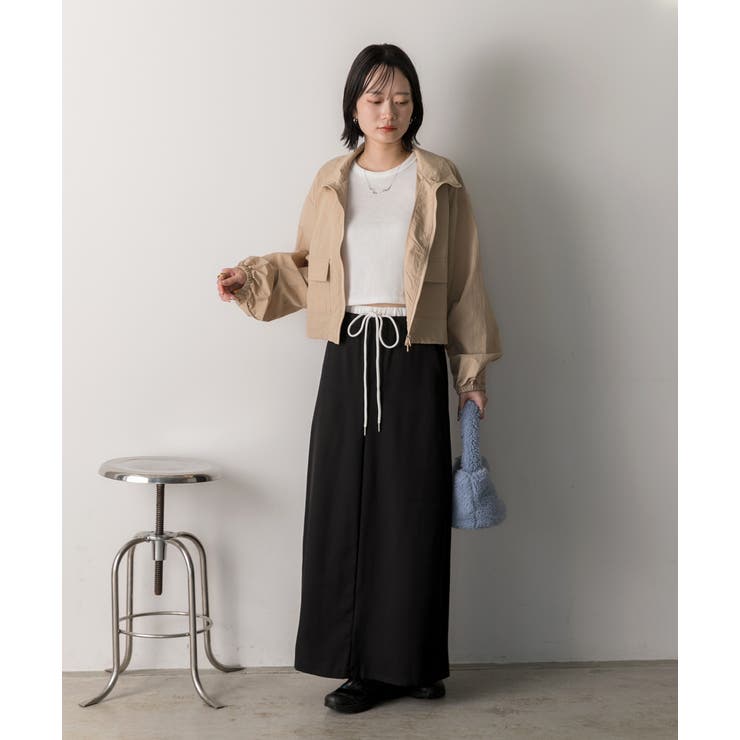 ダブルウエスト Iラインスカート | ad thie | 詳細画像16 