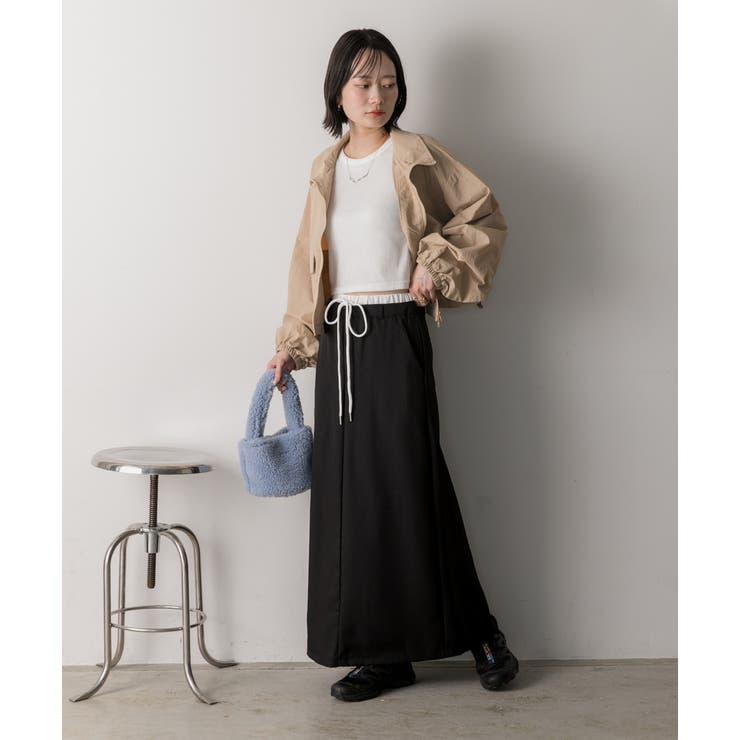ダブルウエスト Iラインスカート | ad thie | 詳細画像17 