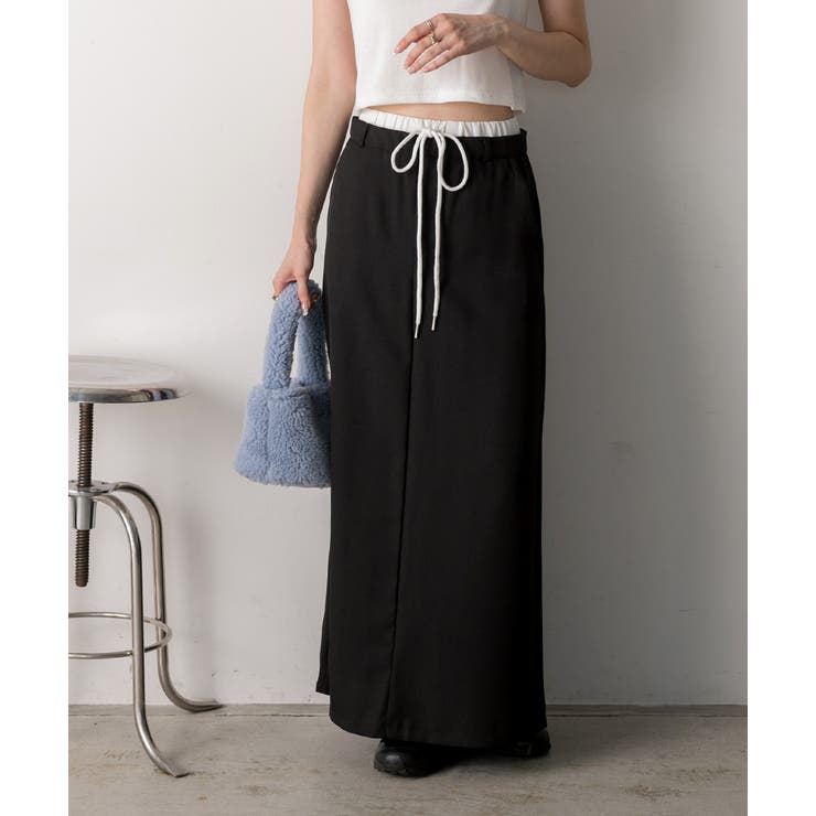 ダブルウエスト Iラインスカート | ad thie | 詳細画像18 