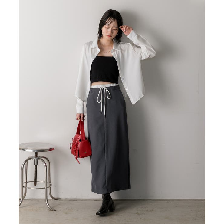 ダブルウエスト Iラインスカート | ad thie | 詳細画像2 