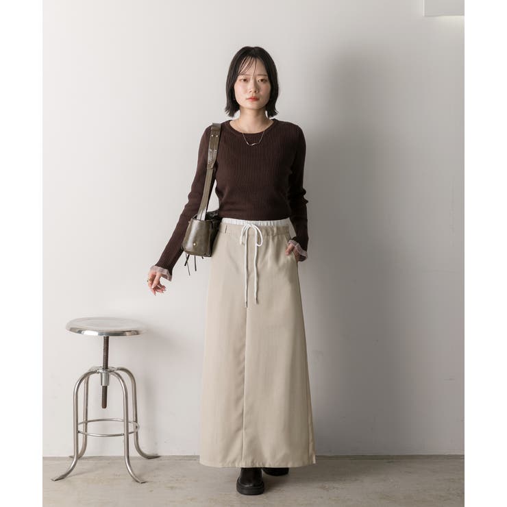 ダブルウエスト Iラインスカート | ad thie | 詳細画像24 