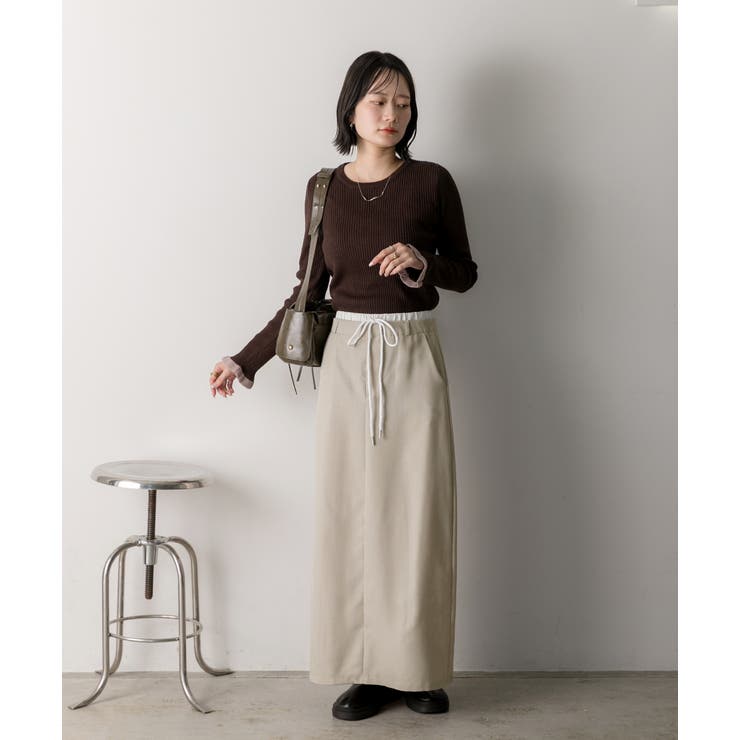 ダブルウエスト Iラインスカート | ad thie | 詳細画像25 