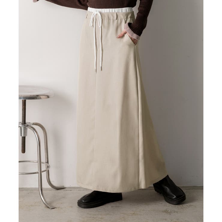 ダブルウエスト Iラインスカート | ad thie | 詳細画像26 