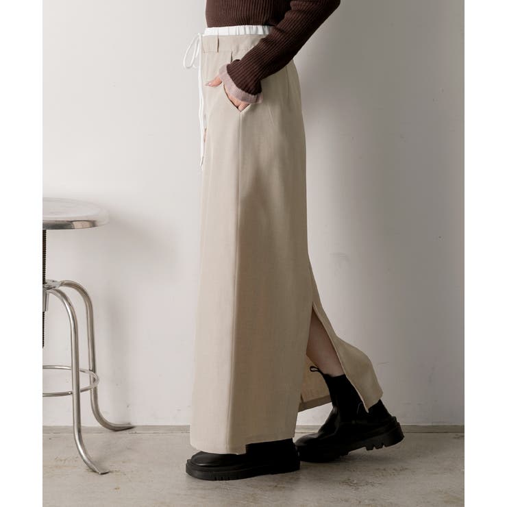 ダブルウエスト Iラインスカート | ad thie | 詳細画像27 