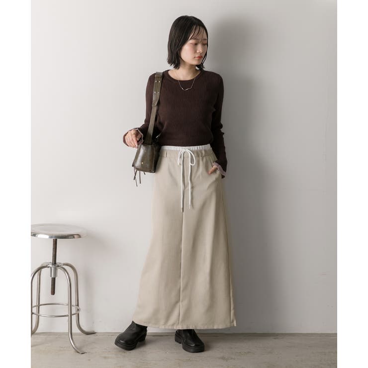 ダブルウエスト Iラインスカート | ad thie | 詳細画像28 