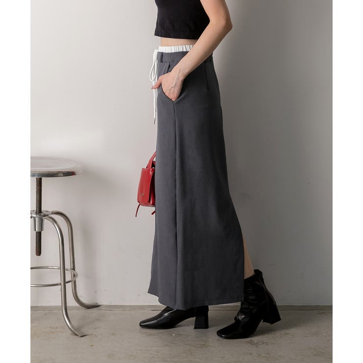ダブルウエスト Iラインスカート | ad thie | 詳細画像5 