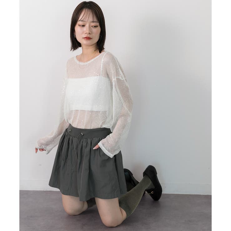 ドローコード付き ミニスカート | ad thie | 詳細画像15 