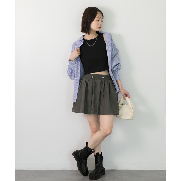 ドローコード付き ミニスカート | ad thie | 詳細画像2 