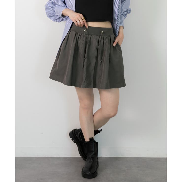 ドローコード付き ミニスカート | ad thie | 詳細画像4 