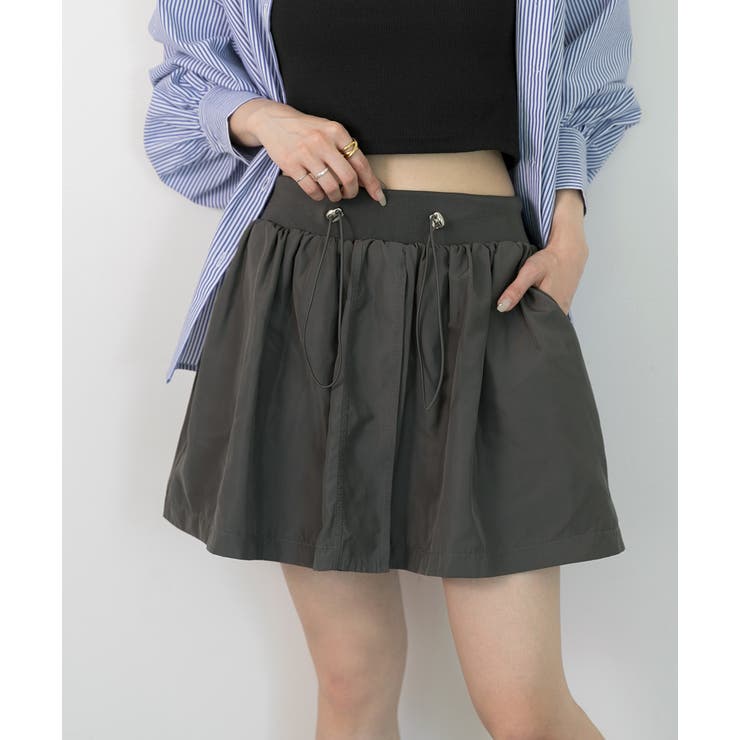 ADEAM ミニスカート　0 ドローコード付き ミニスカート[品番：ADEW0004519]｜ad thie